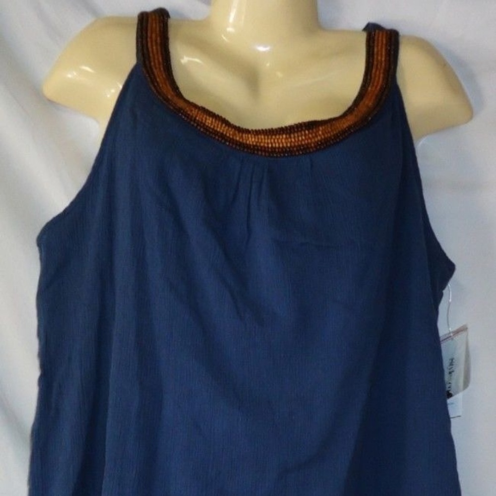 Women's Style & Co. NWT Blue Beaded Top 18W